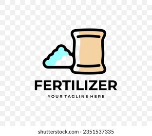 Fertilizers and pesticides, bag and pile, colored graphic design. Agriculture, fertile, fertility, gardening and nature, vector design and illustration