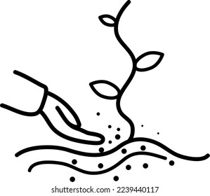 Fertilizing icon line symbol. Premium quality isolated plant growing element on white background..eps
