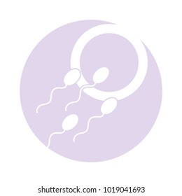 Fertilizing sperm with female symbol