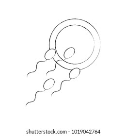 Fertilizing sperm with female symbol