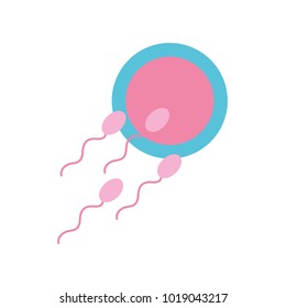 Fertilizing sperm with female symbol