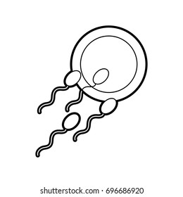 Fertilizing sperm with female symbol