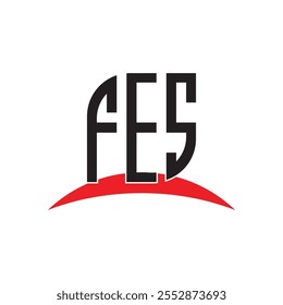 Design de logotipo da letra FES com fundo branco no ilustrador, fonte do alfabeto moderno do logotipo vetorial