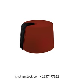 Fes used in the Ottoman Empire, vector illustration
