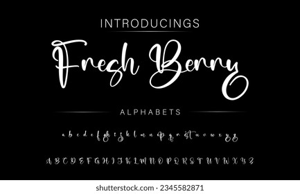 Fesh Berry Best Alphabet Signatures Handdraw Brush Script Logotype Font lettering handwritten