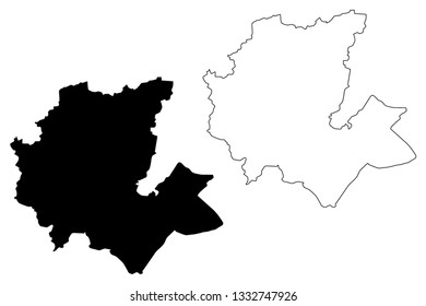 Fes-Meknes Region (Administrative divisions of Morocco, Kingdom of Morocco, Regions of Morocco) map vector illustration, scribble sketch Fas-Meknas map