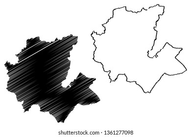 Fes-Meknes Region (Administrative divisions of Morocco, Kingdom of Morocco, Regions of Morocco) map vector illustration, scribble sketch Fas-Meknas map