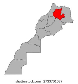 Fes-Meknes set of Morocco map symbol shape, travel web icon vector illustration .