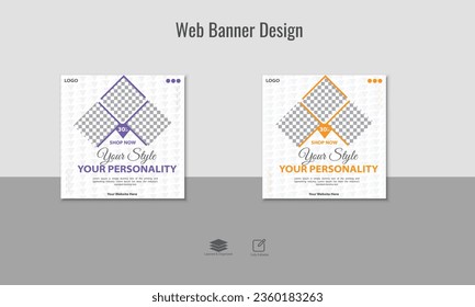 Fession business promotion social media post template with brush stroke background. 
