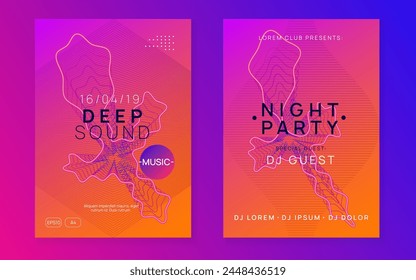 Fondo de prueba. Electro Invite. Baile Azul. Diseño de fiesta rosa. Invitación de audio para discoteca. Anuncio de música. Plantilla de conciertos Edm. Fondo de fiesta violeta
