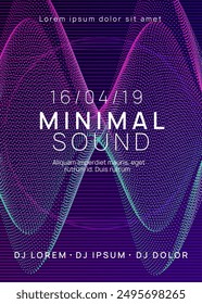 Fest Background. Green Party Magazine. Dance Festival Element. Nightclub Audio Illustration. Electro Cover. Pink Discotheque Flyer. Dj Event. Violet Fest Background