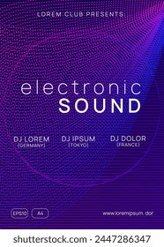 Fest Background. Trance Invite. Edm Concert Template. Soundwave Radio Invitation. Violet Music Magazine. Pink Dance Poster. Party Set. Blue Fest Background