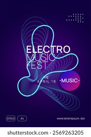 Fest Background. Violet Techno Banner. Party Set. Electro Cover. Edm Trance Element. Psychedelic Radio Illustration. Pink Dance Flyer. Blue Fest Background