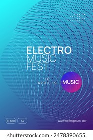 Fest Banner. Sound Poster. Blue Dance Magazine. Trance Vector. Pink Dj Design. Nightclub Beat Invitation. Techno Festival Graphic. Violet Fest Banner