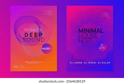 Fest Design. Concert Vector. Psychedelic Radio Illustration. Pink Music Flyer. Dj Trance Graphic. Night Club Magazine. Green Sound Banner. Violet Fest Design