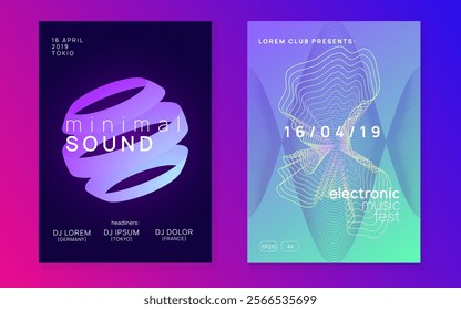 Fest Design. Edm Festival Element. Electro Cover. Violet Techno Event. Party Poster. Pink Dance Flyer. Nightclub Disco Invitation. Blue Fest Design