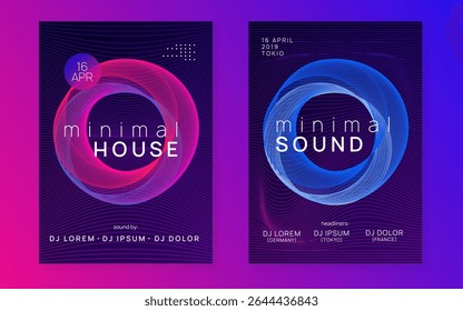 Fest Design. Modelo do Night Club Trance. Flyer Edm Verde. Ilustração da rádio Soundwave. Evento de dança. Revista Blue Sound. Eletro-vetor. Pink Fest Design