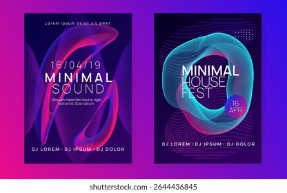 Fest Design. Sound Trance Graphic. Concert Vector. Pink Techno Flyer. Psychedelic Radio Illustration. Violet Night Club Magazine. Edm Banner. Green Fest Design