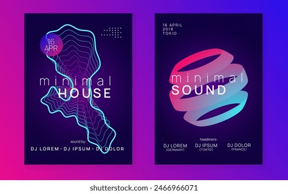 Fest Design. Trance Vector. Edm Background. Violet Dj Flyer. Green Night Club Event. Soundwave Audio Invitation. Discotheque Electro Template. Pink Fest Design