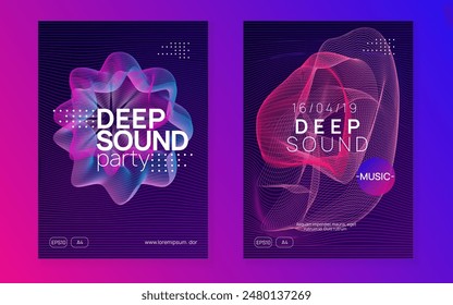 Fest Event. Violet Discotheque Background. Nightclub Disco Illustration. Blue Party Banner. Dance Concert Graphic. Dj Magazine. Trance Invite. Green Fest Event