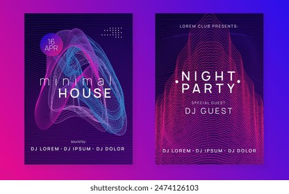 Fest Event. Violet Party Magazine. Music Flyer. Night Club Trance Graphic. Electronic Radio Invitation. Blue Dj Poster. Electro Invite. Green Fest Event