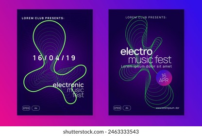 Prospecto del festival. Electrónica invitación de disco. Diseño Blue Edm. Plantilla del Festival Discoteca. Evento de música rosa. Tapa Trance. Cartel De Dj. Volante del Violet Fest