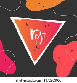 Fest hand drawn lettering. For art template design,  banner, idea, cover, booklet, flyer, blank, card, logo, poster
