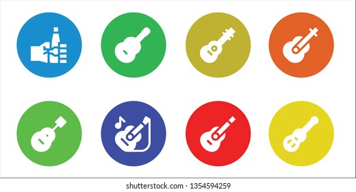 fest icon set. 8 filled fest icons.  Simple modern icons about  - Oktoberfest, Guitar