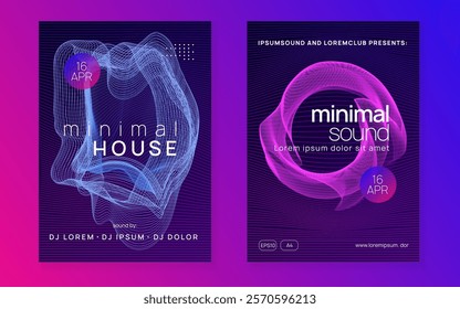 Fest Magazine. Green Sound Set. Music Flyer. Edm Festival Element. Soundwave Beat Illustration. Electro Invite. Violet Night Club Poster. Pink Fest Magazine