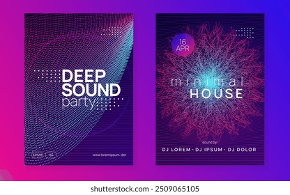 Fest Poster. Techno Trance Graphic. Green Party Magazine. Festival Invite. Violet Dance Set. Dj Event. Electronic Beat Invitation. Blue Fest Poster