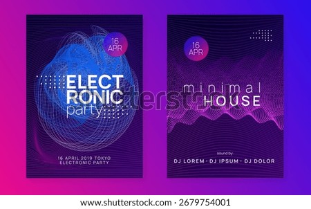 Fest Poster. Trance Vector. Pink Party Set. Techno Electro Element. Green Dance Magazine. Discotheque Design. Soundwave Radio Illustration. Blue Fest Poster