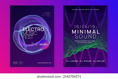 Fest Set Soundwave Disco Illustration. Modelo Do Edm Festival. Convite de Trance. Flyer Dj Verde. Revista Music. Banner Discoteca Azul. Conjunto de Festas Rosa