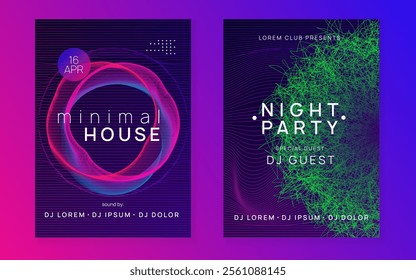 Fest Set. Violet Sound Design. Edm Flyer. Festival Invite. Dj Concert Template. Green Night Club Magazine. Nightclub Audio Invitation. Blue Fest Set