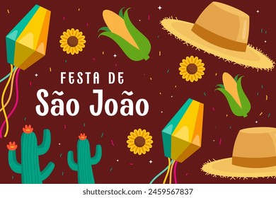 festa de São João background illustration in flat style