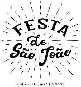 Festa de Sao Joao, St. John's holiday, lettering poster. June holiday in Portugal. Hand drawn typography text. Vector calligraphy