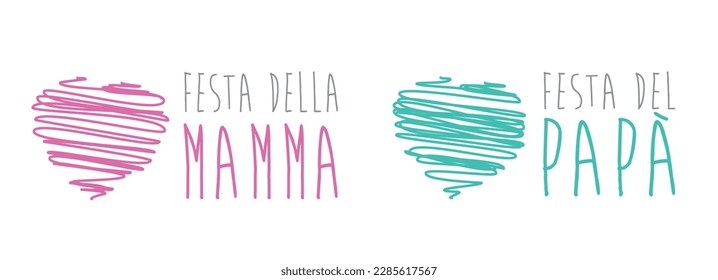 Festa del papa, Festa della mamma, 
Father's Day, Mother's Day in Italian language