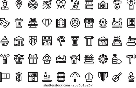 Festa della repubblica icons High-Quality Vector Icons Collection with Editable Stroke. Ideal for Professional and Creative Projects.