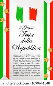 Festa della Repubblica (Italian Republic Day) Vector Illustration. Suitable for greeting card, poster and banner.