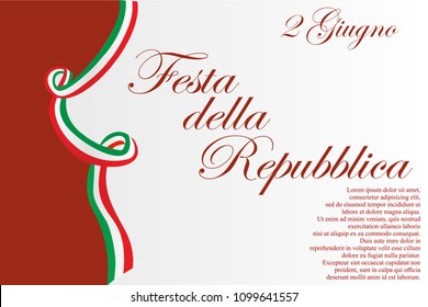 Festa della Repubblica (Italian Republic Day) Vector Illustration. Suitable for greeting card, poster and banner.