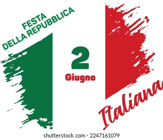 Festa della Repubblica or Italian Republic Day vector. Italian flag and balloons isolated on a blue background vector. Italy's National Day. Republic Day Poster, June 2. Important day