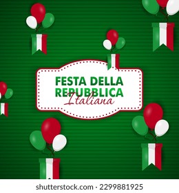 Festa Della Repubblica Italiana, 2 Giungno, Italy republic day 2 June, Italy national flag. Celebration background