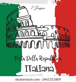 Festa della Repubblica Italiana. Italy Republic Day. Happy national holiday. June 2 in Italy. Italy flag. Patriotic poster design.