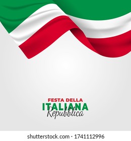 Festa della Repubblica Italiana (Translate: Italy Republic Day). Happy national holiday. Celebrated annually on June 2 in Italy. Italy flag. Patriotic poster design. Vector illustration