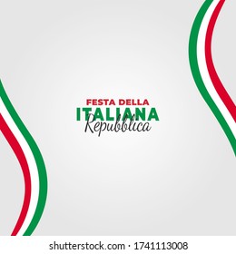 Festa della Repubblica Italiana (Translate: Italy Republic Day). Happy national holiday. Celebrated annually on June 2 in Italy. Italy flag. Patriotic poster design. Vector illustration