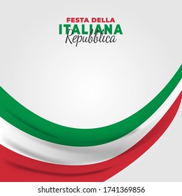 Festa della Repubblica Italiana (Translate: Italy Republic Day). Happy national holiday. Celebrated annually on June 2 in Italy. Italy flag. Patriotic poster design. Vector illustration