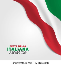 Festa della Repubblica Italiana (Translate: Italy Republic Day). Happy national holiday. Celebrated annually on June 2 in Italy. Italy flag. Patriotic poster design. Vector illustration