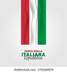 Festa della Repubblica Italiana (Translate: Italy Republic Day). Happy national holiday. Celebrated annually on June 2 in Italy. Italy flag. Patriotic poster design. Vector illustration