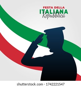 Festa della Repubblica Italiana (Translate: Italy Republic Day). Happy national holiday. Celebrated annually on June 2 in Italy. Italy flag. Patriotic poster design. Vector illustration