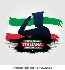 Festa della Repubblica Italiana (Translate: Italy Republic Day). Happy national holiday. Celebrated annually on June 2 in Italy. Italy flag. Patriotic poster design. Vector illustration