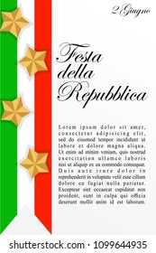 Festa della Repubblica (Italy's Republic Day) Suitable for greeting card, poster and banner.